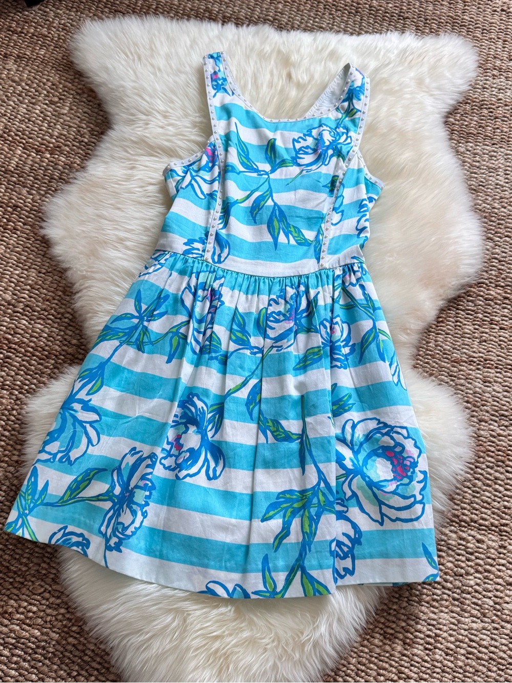 Lilly Pulitzer Sandrine Dress in Shirley Blue Tossing the Line